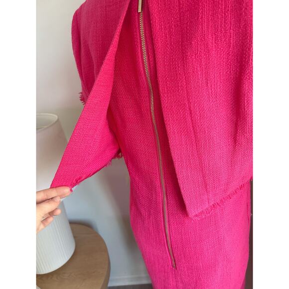 Karl Lagerfeld Pink Fringe Sheath Dress Womens Size 8 Professional Work Office - Picture 9 of 10